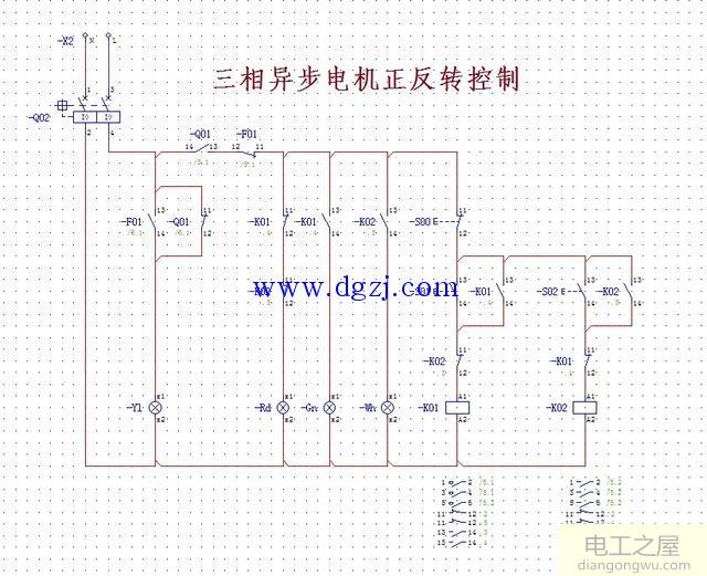 三相電機(jī)正反轉(zhuǎn)控制接線圖原理