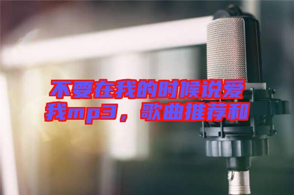 不要在我的時(shí)候說愛我mp3，歌曲推薦和