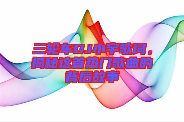 三輪車DJ小宇歌詞，揭秘這首熱門歌曲的背后故事