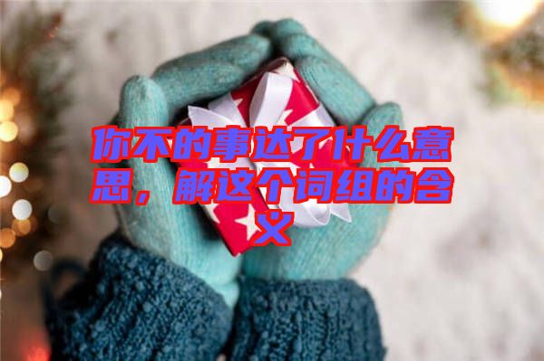 你不的事達(dá)了什么意思，解這個(gè)詞組的含義