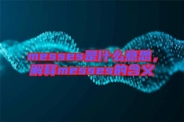 messes是什么意思，解釋messes的含義