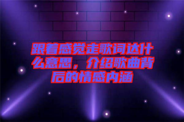 跟著感覺(jué)走歌詞達(dá)什么意思，介紹歌曲背后的情感內(nèi)涵