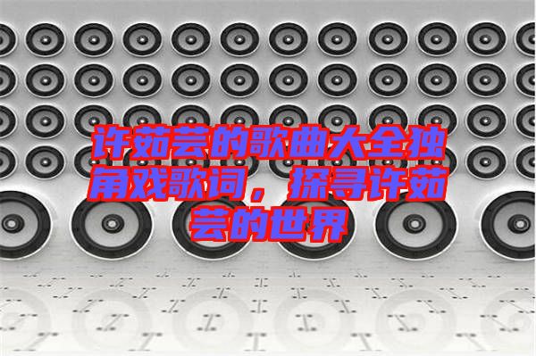 許茹蕓的歌曲大全獨(dú)角戲歌詞，探尋許茹蕓的世界