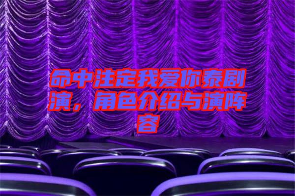 命中注定我愛你泰劇演，角色介紹與演陣容