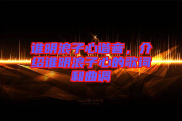 誰明浪子心諧音，介紹誰明浪子心的歌詞和曲調(diào)