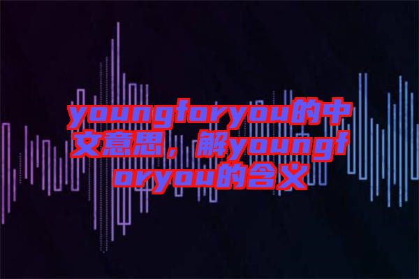 youngforyou的中文意思，解youngforyou的含義