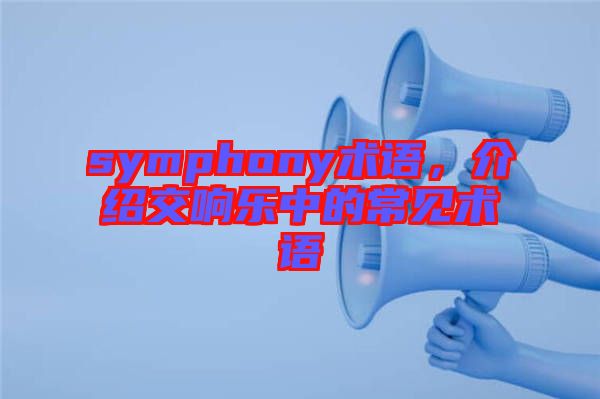 symphony術(shù)語(yǔ)，介紹交響樂(lè)中的常見(jiàn)術(shù)語(yǔ)