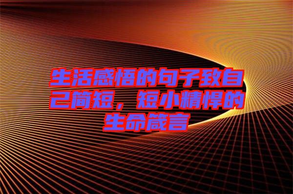 生活感悟的句子致自己簡短，短小精悍的生命箴言