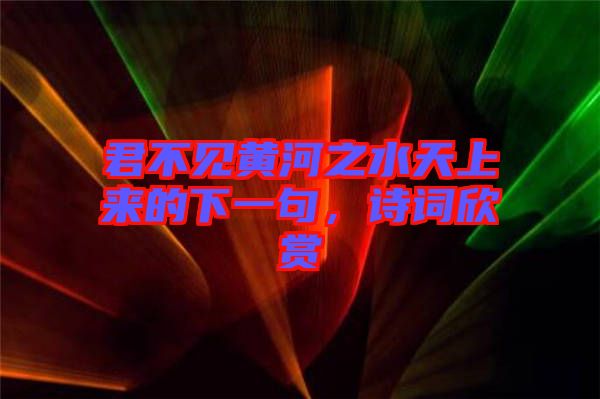 君不見黃河之水天上來的下一句，詩詞欣賞