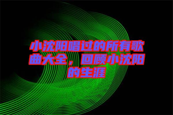 小沈陽唱過的所有歌曲大全，回顧小沈陽的生涯