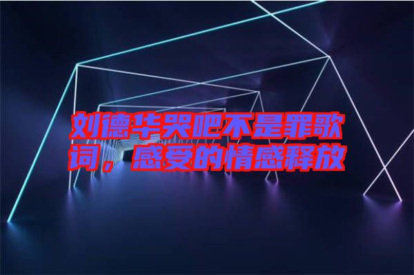 劉德華哭吧不是罪歌詞，感受的情感釋放