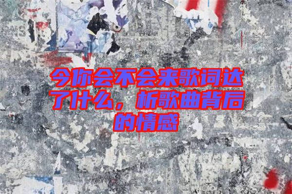 今你會不會來歌詞達了什么，析歌曲背后的情感