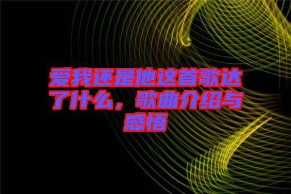 愛我還是他這首歌達(dá)了什么，歌曲介紹與感悟