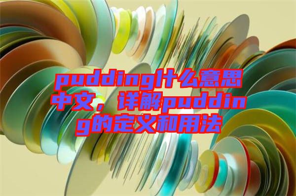 pudding什么意思中文，詳解pudding的定義和用法