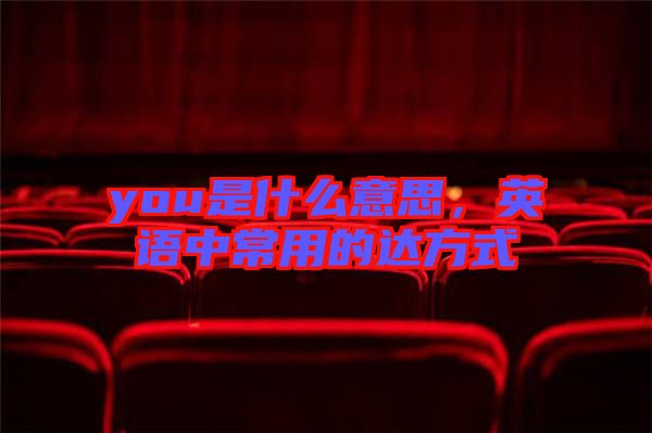 you是什么意思，英語中常用的達(dá)方式