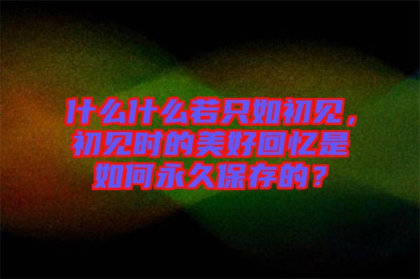 什么什么若只如初見，初見時的美好回憶是如何永久保存的？