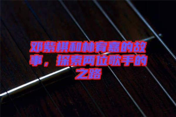 鄧紫棋和林宥嘉的故事，探索兩位歌手的之路