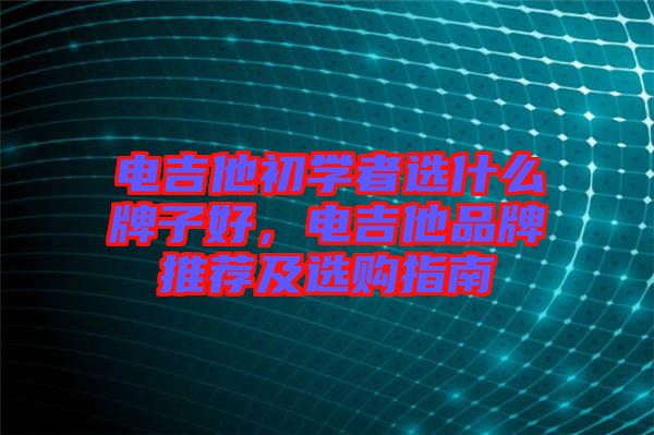 電吉他初學(xué)者選什么牌子好，電吉他品牌推薦及選購(gòu)指南