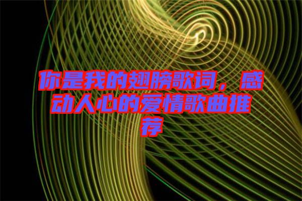 你是我的翅膀歌詞，感動人心的愛情歌曲推薦