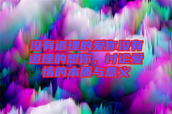 沒有道理的愛你沒有道理的想你，討論愛情的本質(zhì)與意義