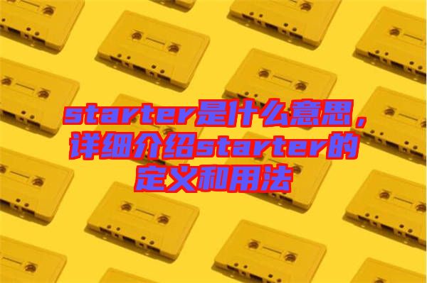 starter是什么意思，詳細(xì)介紹starter的定義和用法