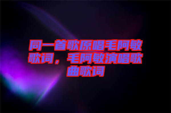 同一首歌原唱毛阿敏歌詞，毛阿敏演唱歌曲歌詞