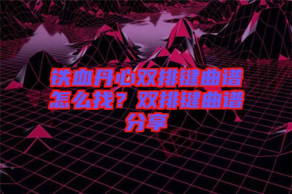 鐵血丹心雙排鍵曲譜怎么找？雙排鍵曲譜分享