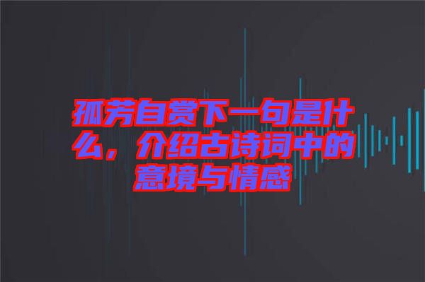 孤芳自賞下一句是什么，介紹古詩詞中的意境與情感