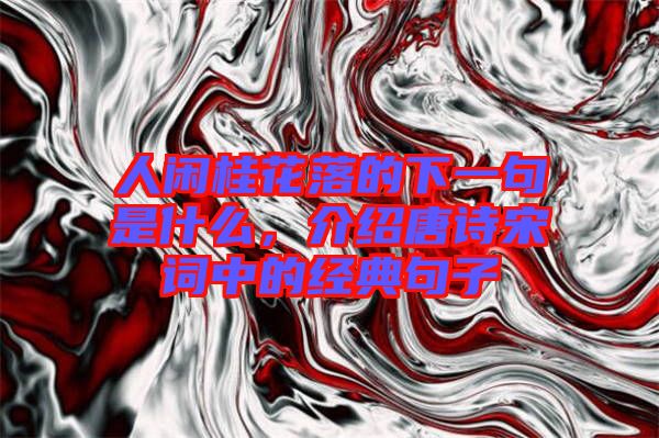 人閑桂花落的下一句是什么，介紹唐詩(shī)宋詞中的經(jīng)典句子