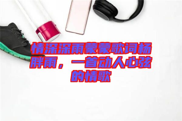 情深深雨蒙蒙歌詞楊胖雨，一首動人心弦的情歌