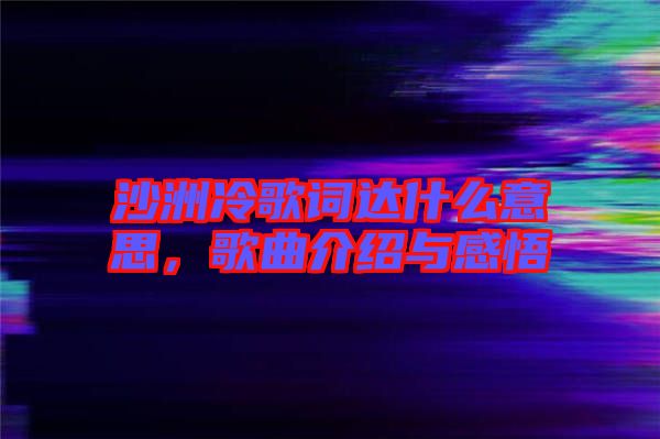 沙洲冷歌詞達(dá)什么意思，歌曲介紹與感悟