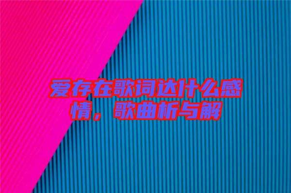 愛存在歌詞達(dá)什么感情，歌曲析與解