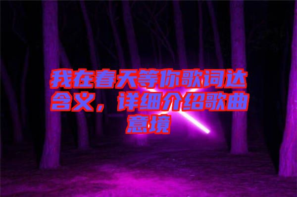 我在春天等你歌詞達(dá)含義，詳細(xì)介紹歌曲意境