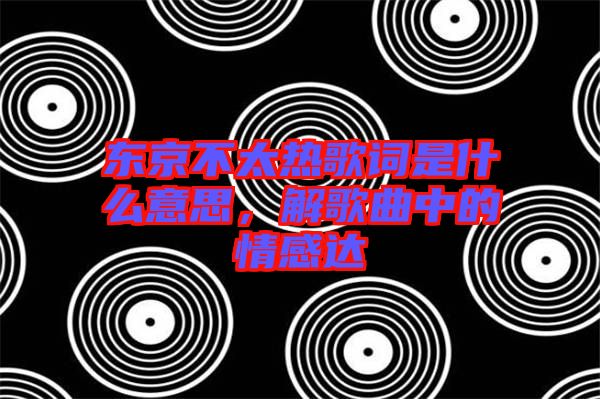 東京不太熱歌詞是什么意思，解歌曲中的情感達