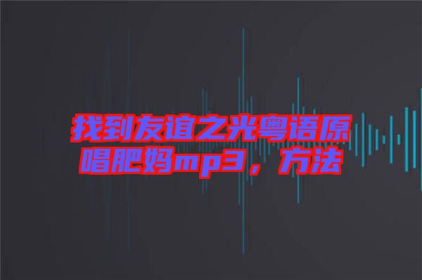 找到友誼之光粵語原唱肥媽mp3，方法