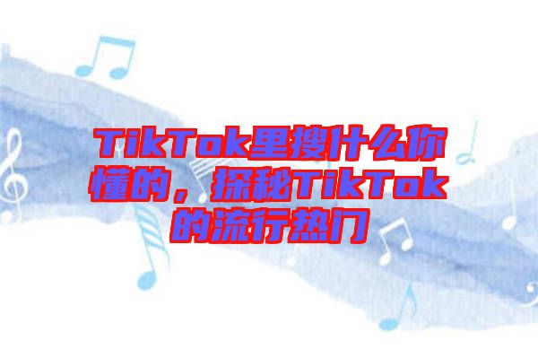 TikTok里搜什么你懂的，探秘TikTok的流行熱門