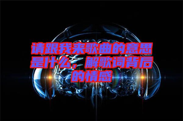 請跟我來歌曲的意思是什么，解歌詞背后的情感