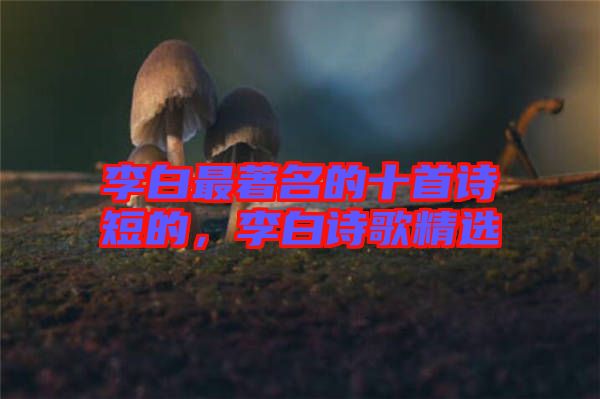 李白最著名的十首詩短的，李白詩歌精選