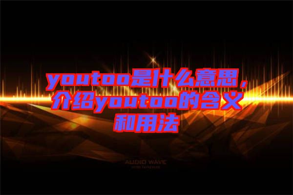 youtoo是什么意思，介紹youtoo的含義和用法