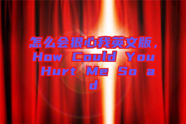 怎么會(huì)狠心我英文版，How Could You Hurt Me So ad