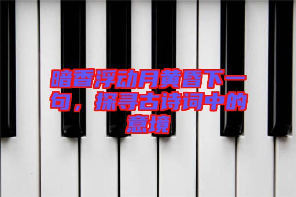 暗香浮動月黃昏下一句，探尋古詩詞中的意境