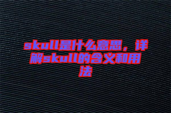 skull是什么意思，詳解skull的含義和用法