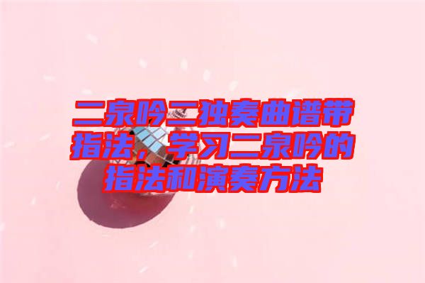 二泉吟二獨奏曲譜帶指法，學(xué)習(xí)二泉吟的指法和演奏方法