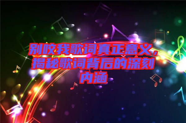 別咬我歌詞真正意義，揭秘歌詞背后的深刻內(nèi)涵