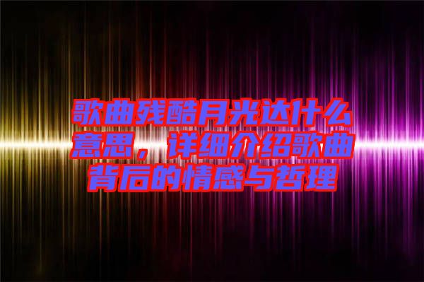 歌曲殘酷月光達(dá)什么意思，詳細(xì)介紹歌曲背后的情感與哲理