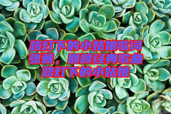 路燈下的小姑娘歌詞張薔，回顧經典歌曲路燈下的小姑娘