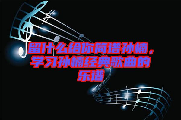 留什么給你簡譜孫楠，學(xué)習(xí)孫楠經(jīng)典歌曲的樂譜