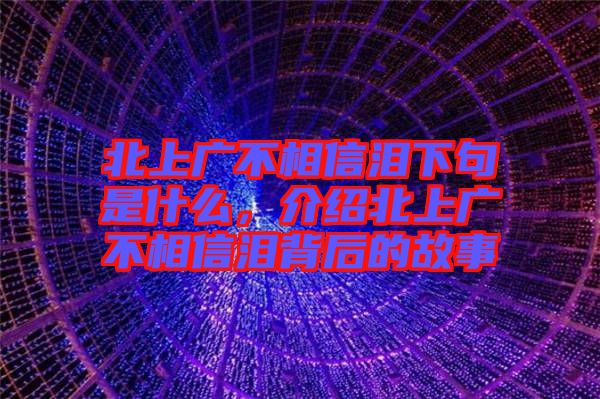 北上廣不相信淚下句是什么，介紹北上廣不相信淚背后的故事