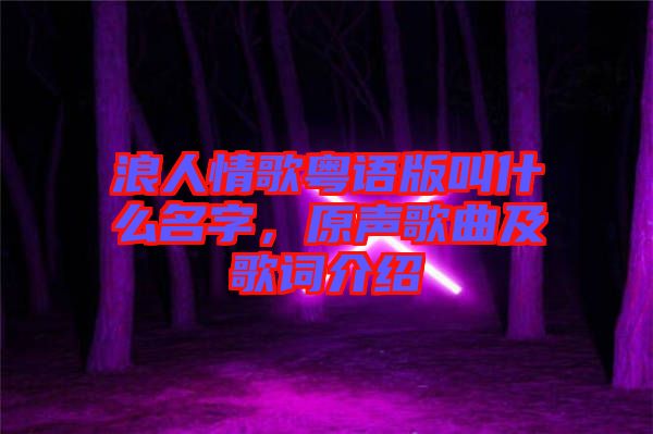 浪人情歌粵語(yǔ)版叫什么名字，原聲歌曲及歌詞介紹