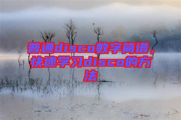 普通disco數(shù)字簡譜，快速學習disco的方法